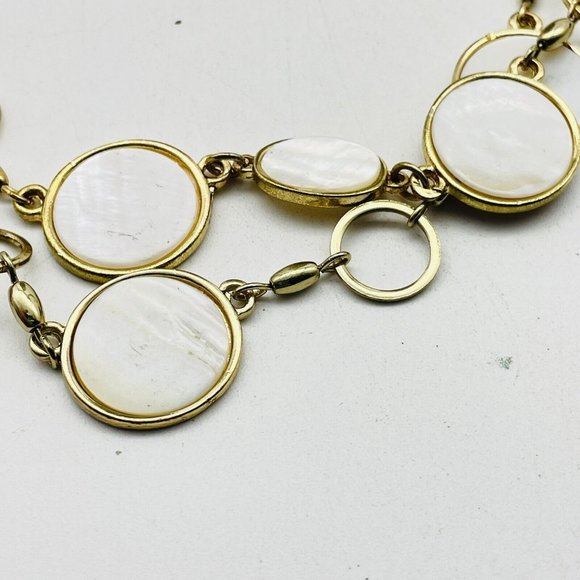 Charming Charlie Signed Shell Station Necklace Gold Tone Beach Coastal Islands - Picture 4 of 9